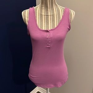 Purple Button Front Basic Tank Top